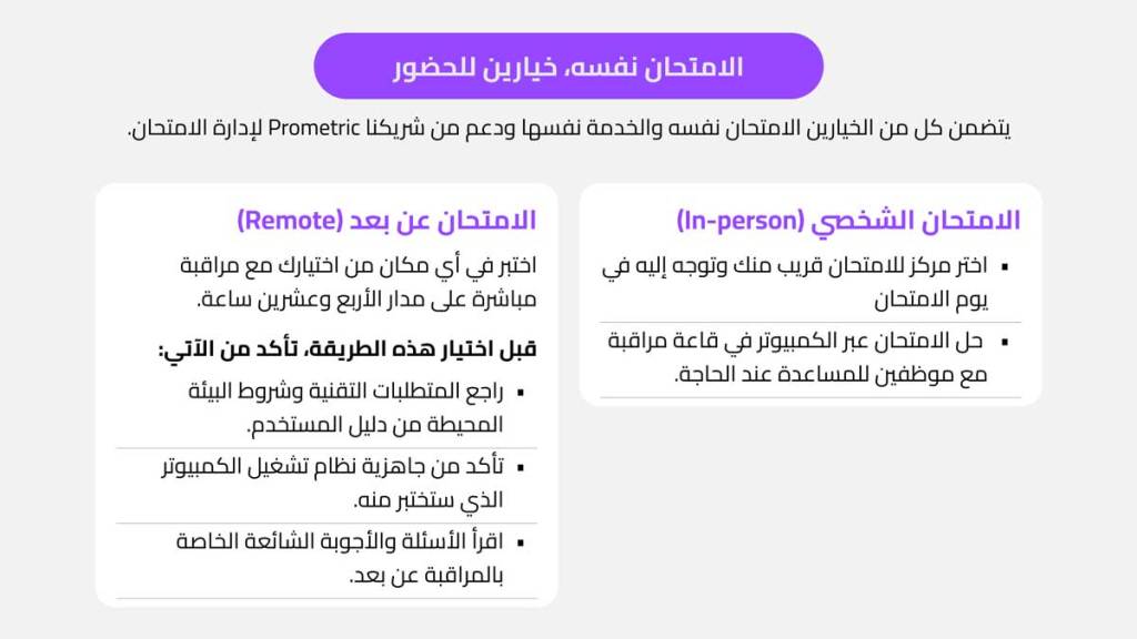 الإختيارات المعتمدة لتجاوز الإمتحان 