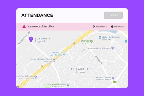 Using Bayzat attendance software to check in for work from mobile