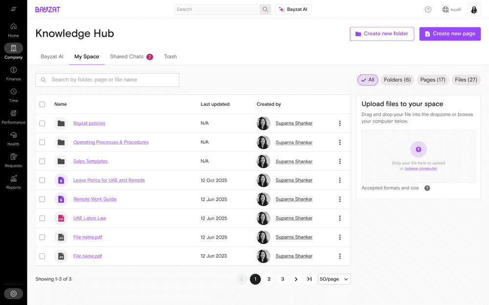 Bayzat AI Knowledge Hub: Your Productivity Partner