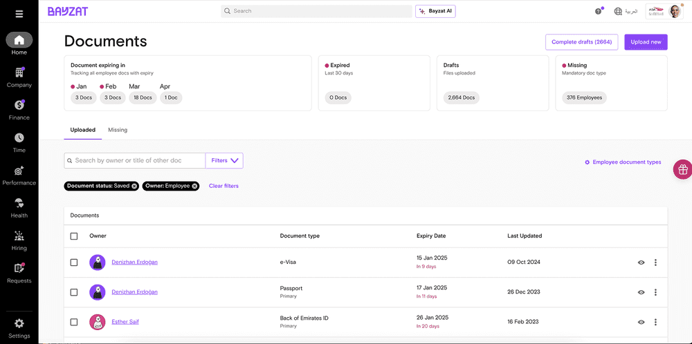 Centralized Employee Records & Compliance Tracking