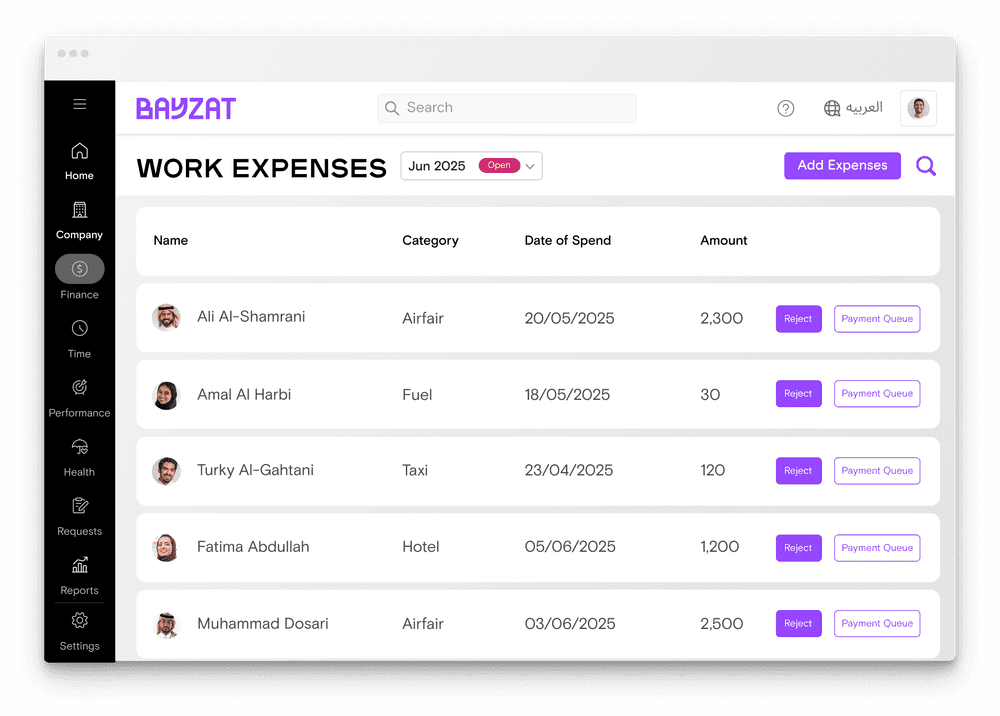 Expense & Reimbursements Management