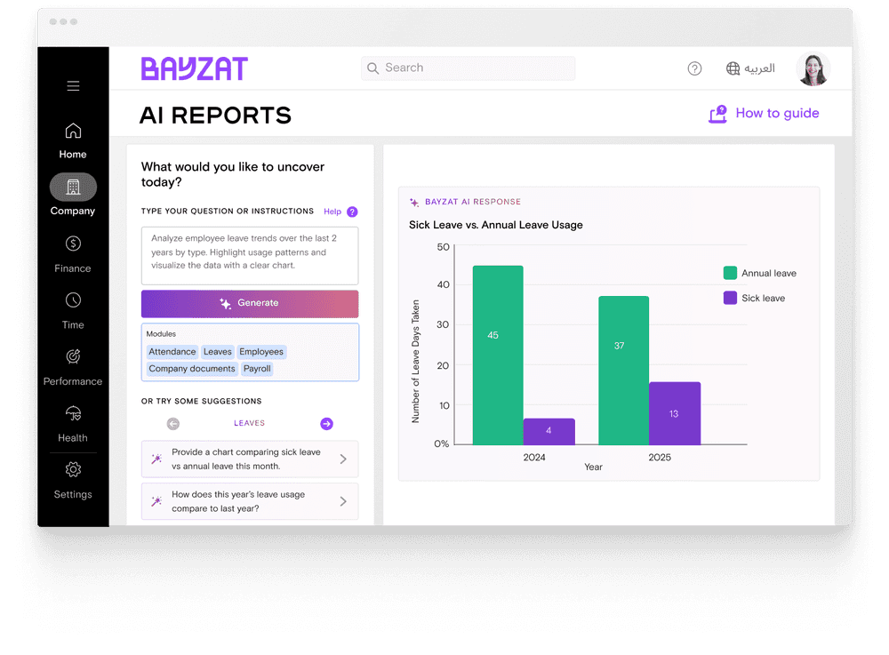 AI-Powered Leave Reports and Analytics